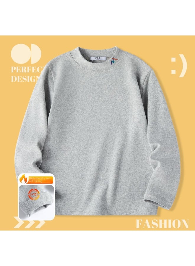 مكد 【زي مدرسي أساسي】طبقة أساسية سميكة ودافئة تشبه الف fleece برقبة نصف سلحفاة مرنة للصبيان والبنات، الأطفال الأكبر سنًا - Image 2