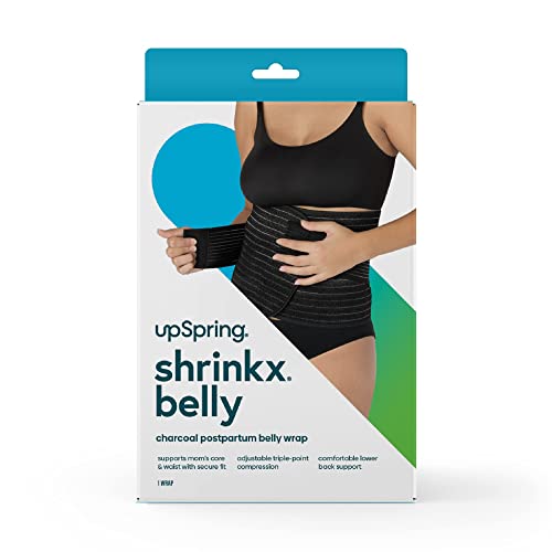 UpSpring Shrinkx Belly Charcoal Postpartum Belly Wrap, Adjustable Postpartum Belly Band to Support, Smooth After Baby (Charcoal Gray, Large/X-Large) - Image 2