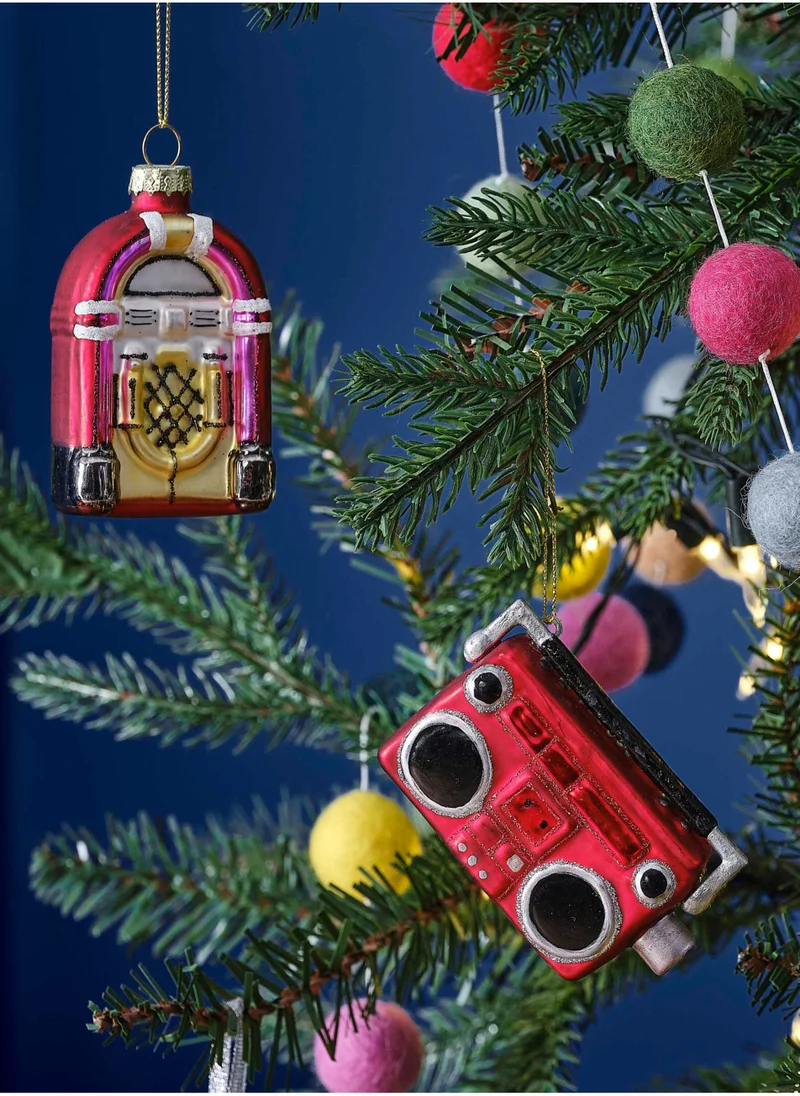 Ginger Ray Novelty Retro Music Set Christmas Hanging Tree Decoration
