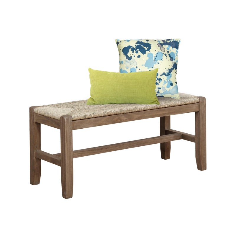 Alaterre Furniture Alaterre Furniture Newport 40 Wood Bench with Rush Seat 