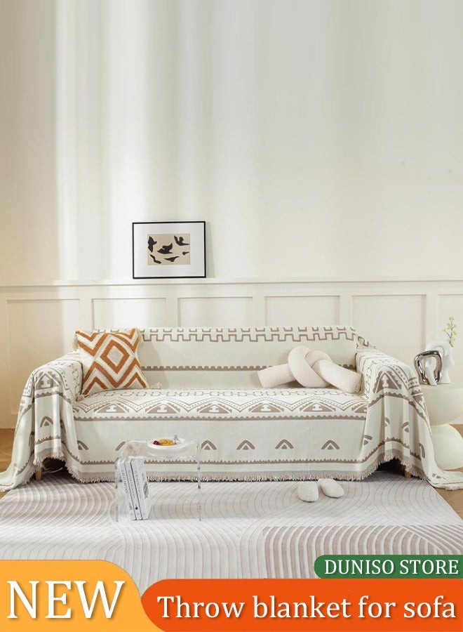 DUNISO Sofa cover, chenille sofa blanket, towel blanket, fully wrapped furniture protective cover, dust proof and anti slip, double sided usable, available in all seasons, suitable for double seat sofa, 180 * 230cm - Image 1