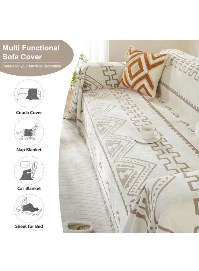 DUNISO Sofa cover, chenille sofa blanket, towel blanket, fully wrapped furniture protective cover, dust proof and anti slip, double sided usable, available in all seasons, suitable for double seat sofa, 180 * 230cm - Image 5