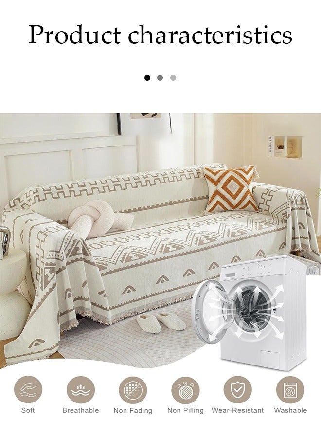 DUNISO Sofa cover, chenille sofa blanket, towel blanket, fully wrapped furniture protective cover, dust proof and anti slip, double sided usable, available in all seasons, suitable for double seat sofa, 180 * 230cm - Image 2