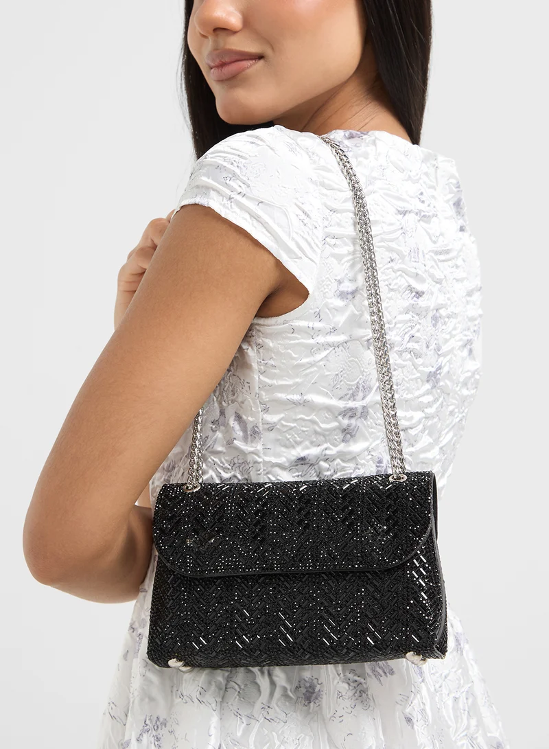 Ella Limited Edition Aztec Design Embellished Clutch Bag