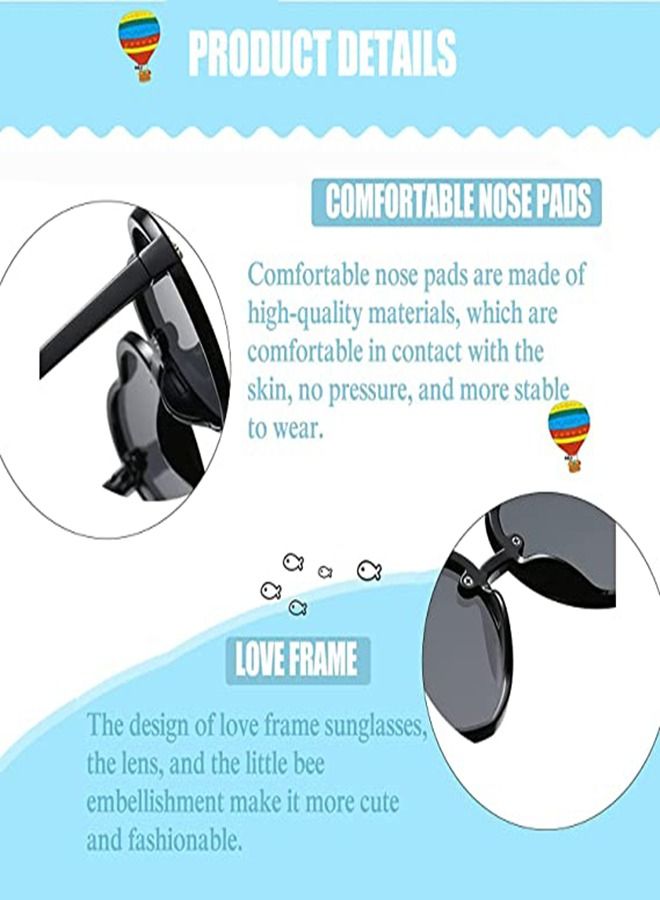 SYOSI Heart-shaped Sunglasses for Kids Stylish Cute Bee Frame for Toddler Girls Boys Age 2-10 UV400 Protection, Children's Sunglasses Light Color Gradient Lens Jelly Frame Sunglasses  - Image 3