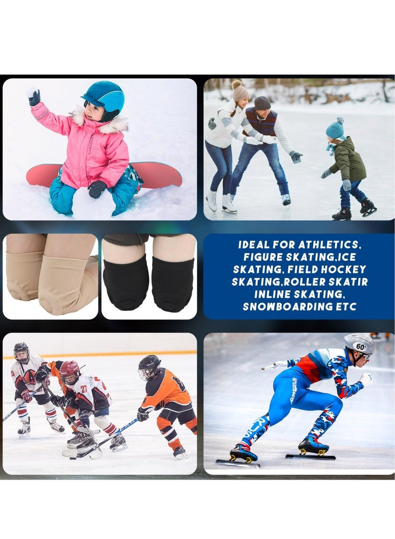 Y&D Gel Knee Pads, 1 Pair Cushion and Support Cap, Figure Skating Pads Cap for Men Women Adults Youth Kids Dancing, Football Basketball Beige - Image 4