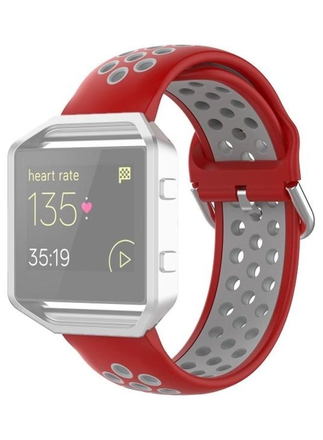 NIBEMINENT Sports Silicone Replacement Strap Watchband For Fitbit Versa 2 / Lite Blaze 23mm Red - Image 1