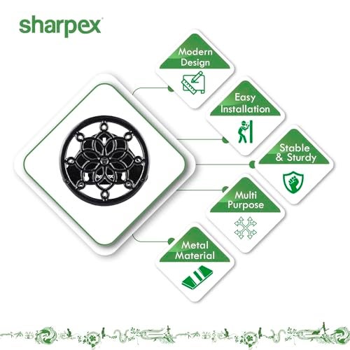 Sharpex DIY Hose Hanger for Garden Pipe - Ornamental Garden Pipe Holder Wall Mounted for Garden, Hotel, Backyard and Outdoor - Heavy Duty Metal Portable Irrigation Hose Pipe Holder Only (Black 7) - Image 5