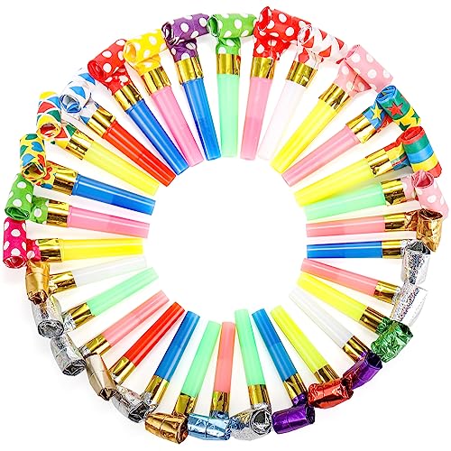 Hedume 200 Pieces Party Blower Noisemakers Blowouts Whistles Colorful Birthday Noisemakers Party Horns Party Whistles New Years Party Noisemakers Blowouts Noisemakers Funny Party Blowouts Blowers - Image 1