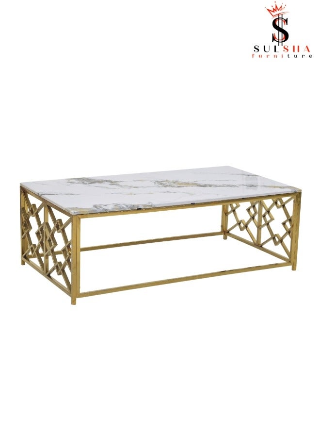 Sulsha Modern Golden Coffee Table Unique Luxury Quality with Ceramic