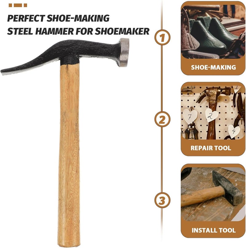 Instant order available stock ABOOFAN Shoe Repairing Hammer with Wooden Handle Manual Leather Hammer for Shoemaking and DIY Leather Craft for Shoe Cobbler Modern practical shape Globally popular universal design Multi-hub shipment dispatch Cost effective global grade quality Certified local stock Simple upgraded construction Medium weight Intra-city fast distribution Integrated practical design User friendly optimized build Heat resistant Classic design alternatives Stable domestic stock Balanced structure Shock rubber edge Diverse purchase options Yearly optimized delivery route Trendy varied sizing alternatives Cost effective upgraded craftsmanship Chemical free Wide use selected material Simplified versatile design All-season available stock Longevity upgraded craftsmanship - Image 3
