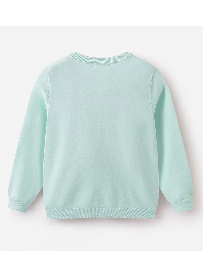 Mark & Mia Mark & Mia Full Sleeves Embellished Winter Party Top - Green