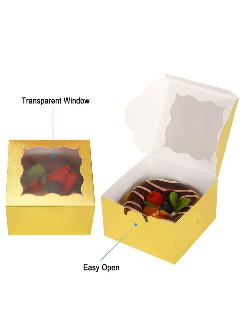 48 Pack Bakery Boxes with Window, Small Pastry Boxes for Candy, Dessert, Pastry, Donuts - Image 2
