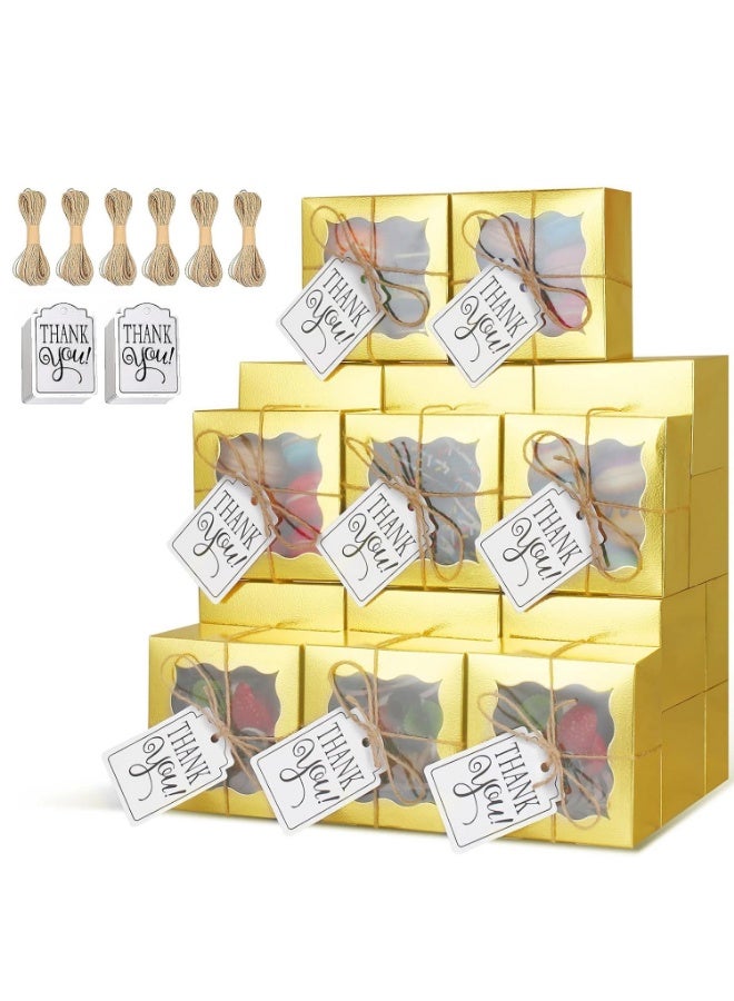 48 Pack Bakery Boxes with Window, Small Pastry Boxes for Candy, Dessert, Pastry, Donuts - Image 1