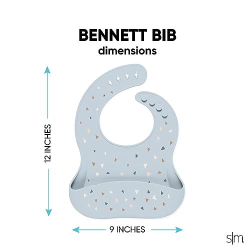 Simple Modern Silicone Bib for Babies, Toddlers | Lightweight and Durable Baby Bibs for Eating with Food Catcher Pocket | Soft Silicone with Adjustable Fit | Bennett Collection | Under Construction - Image 2