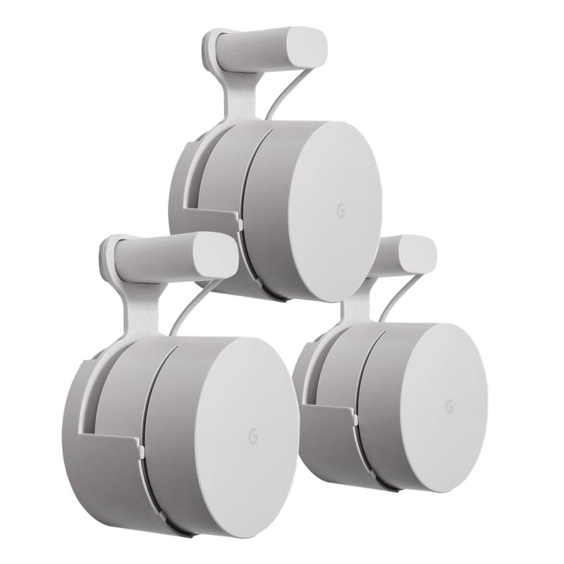 Dot Genie Google WiFi [Old Rectangular Plug – NOT Current Round Plug] Outlet Holder Mount Stand: No Messy Screws! (3-Pack) - Image 1
