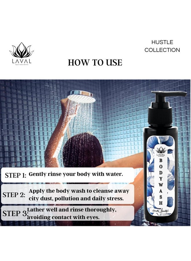 Laval Hustle natural detoxifying aloe vera body wash 100 ml, 100% natural ingredients, liquid shower gel with olive oil and green tea for glowing skin. - Image 5