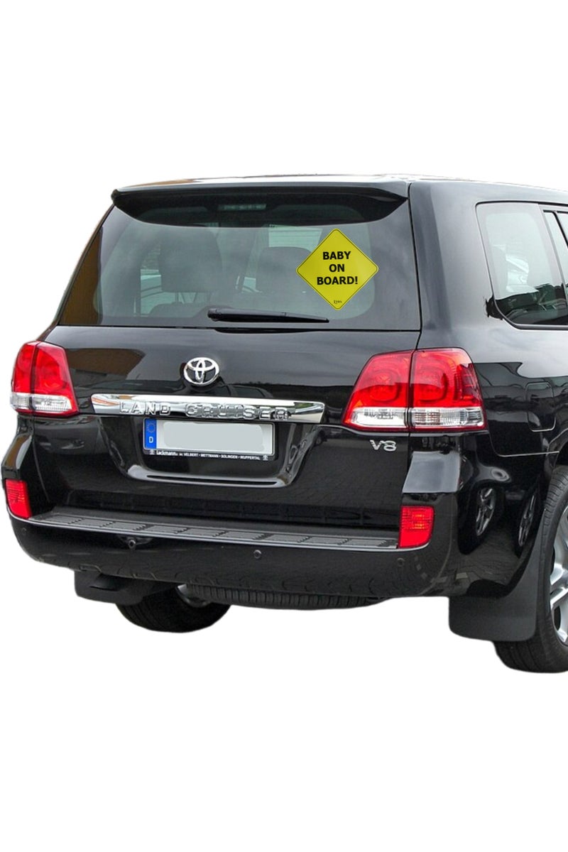 ETAVA Baby on Board Car Sign Sticker (12x12 cm) | Reflective Vinyl Safety Decal | Waterproof & Durable | Easy to Apply & Remove | Window Warning Sign for Cars & SUVs - Image 3