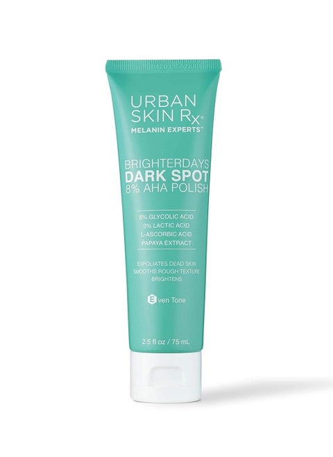 BrighterDays Dark Spot Facial Scrub + Treatment Mask, USRx®, Exfoliate, Smooth and Brighten the Look of Uneven Skin Tone, 8% Alpha Hydroxy Acids, Formulated with Glycolic and Lactic Acid, 2.5 Oz