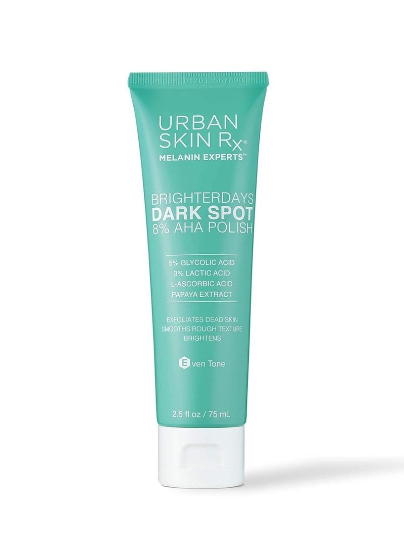 Urban Skin Rx - BrighterDays Dark Spot Facial Scrub + Treatment Mask, USRx®, Exfoliate, Smooth and Brighten the Look of Uneven Skin Tone, 8% Alpha Hydroxy Acids, Formulated with Glycolic and Lactic Acid, 2.5 Oz - Image 1