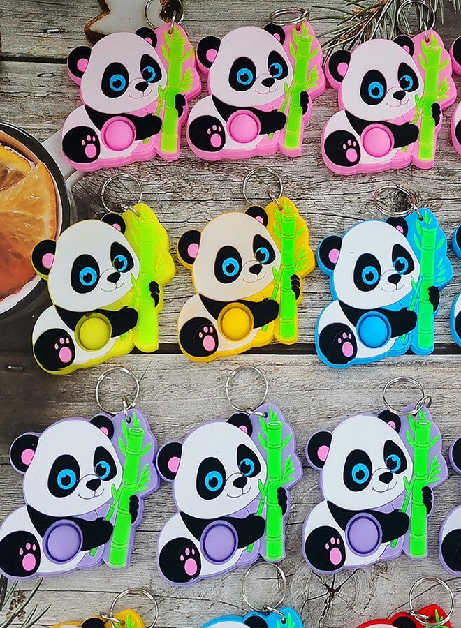 HOZKEAP 10 Packs Bulk Pandas animals Push Fidget Bubble Mini Pop Keychain，Birthday Party Favors Supplies Classroom summer Students Bubble Prize - Image 2