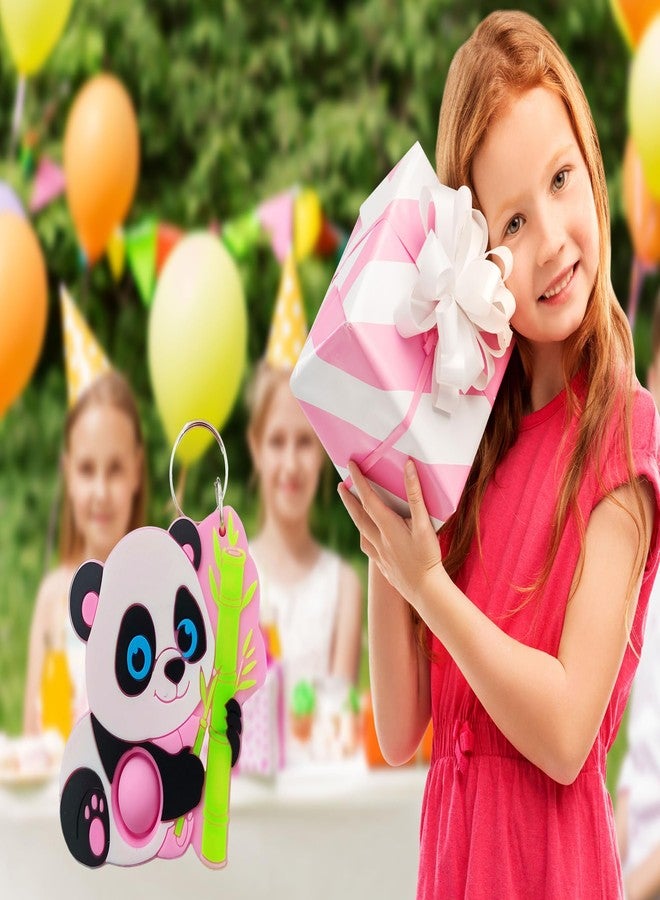 HOZKEAP 10 Packs Bulk Pandas animals Push Fidget Bubble Mini Pop Keychain，Birthday Party Favors Supplies Classroom summer Students Bubble Prize - Image 4