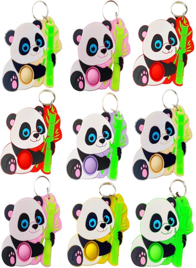 HOZKEAP 10 Packs Bulk Pandas animals Push Fidget Bubble Mini Pop Keychain，Birthday Party Favors Supplies Classroom summer Students Bubble Prize - Image 1