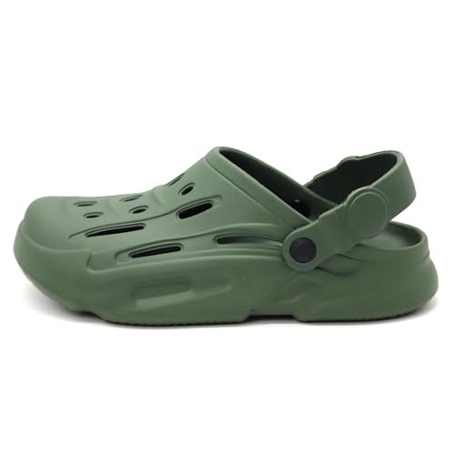 SVAAR Men Premium Comfortable Clogs || Effortless All-Day Ease with Supportive Back Strap Sandals Olive Green, 8 UK - Image 2