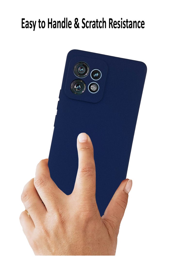 Silicone Protective Back Case Cover For Motorola Edge 40 Pro - Dark Blue