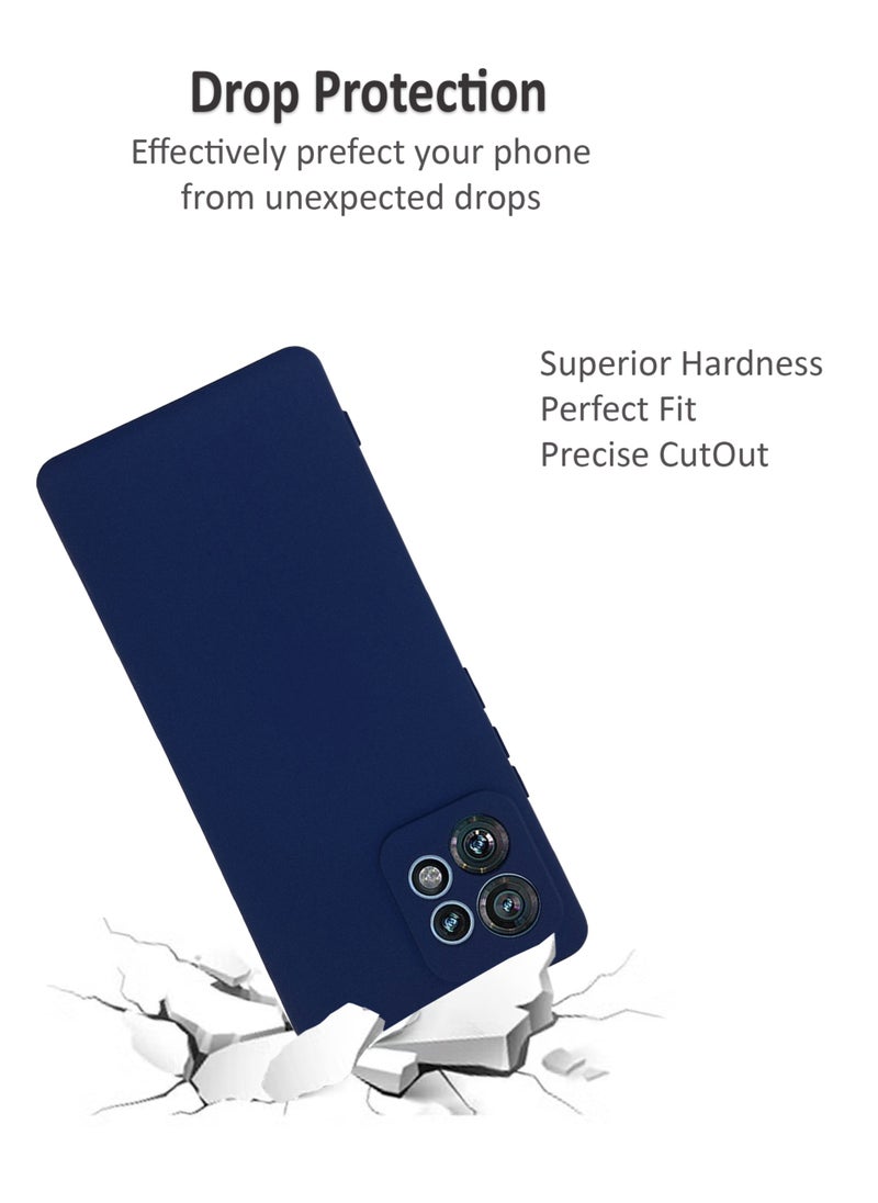 Silicone Protective Back Case Cover For Motorola Edge 40 Pro - Dark Blue