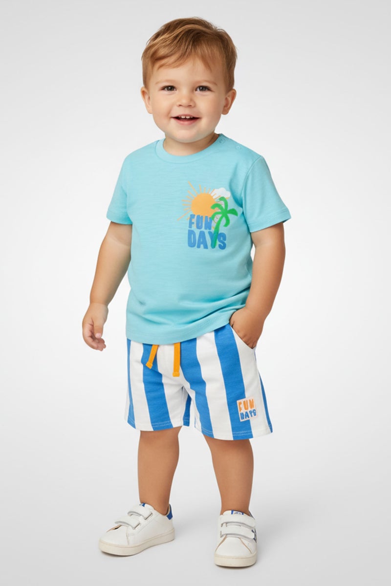 Lily & Jack طقم أولاد toddlers مكون من 3 قطع بطباعة جرافيك وشورتات مع نظارات شمسية، متعدد الألوان - Image 1