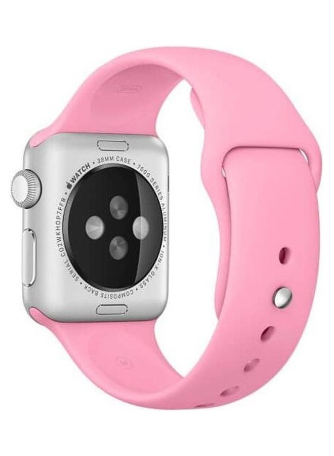 NIBEMINENT Solid Replacement Band For Apple Watch Light Pink - Image 2