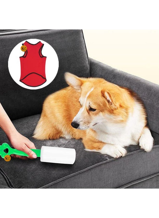 Sage Square Dog T-Shirt With Lint Roller| Comfortable & Breathable Dog Clothing & Lint Roller Set For Dog Hair Removal, Clothes (Xxl - 28 Inch, Red)  - Image 5