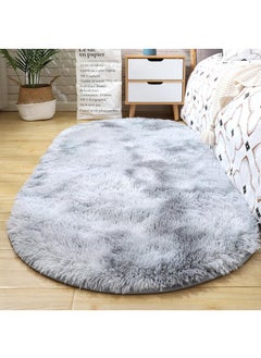 Bluejw 1-Piece Bedroom Carpet Oval Light Grey 160 CM  - Image 2