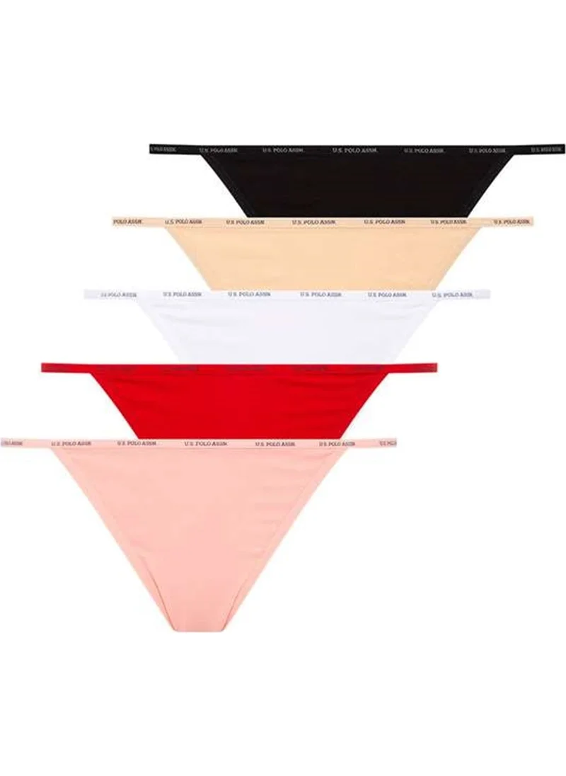 U.S. Polo Assn. 67000 Women's 5-Pack Slip-Black&Skin&White&Salmon&Red