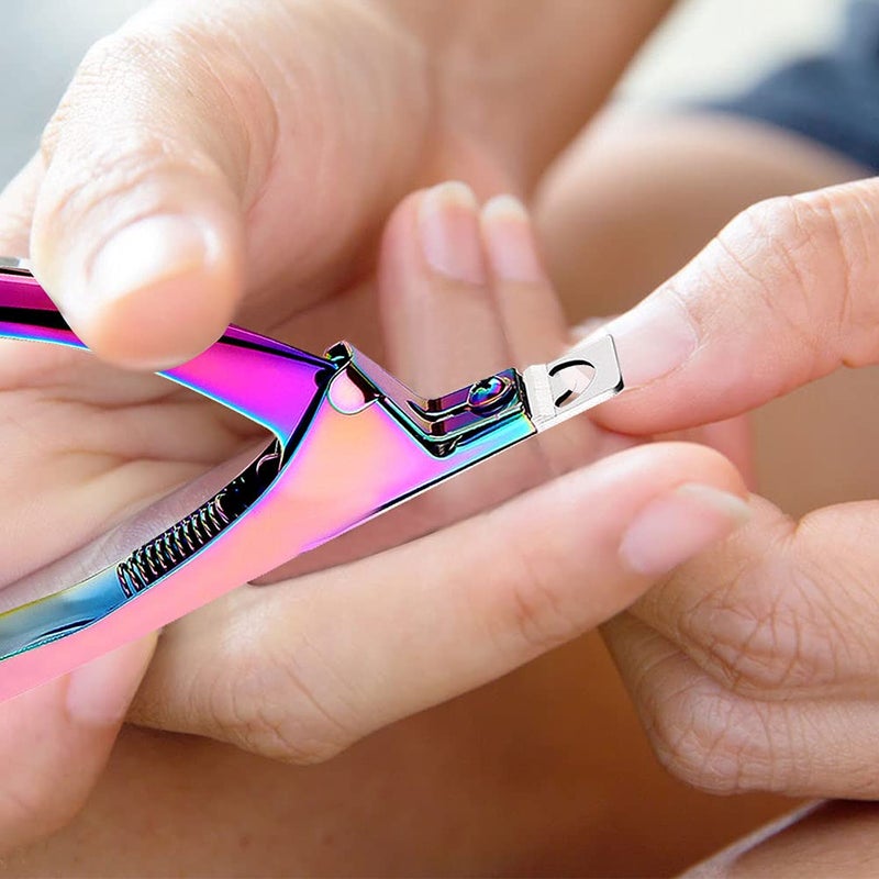 SUMAJU Professional Acrylic False Nail Clippers for Acrylic Nails Nail Tip Cutter Nail Manicure Tool (Rainbow) - Image 5