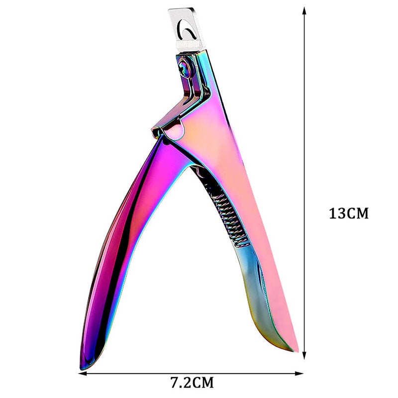 SUMAJU Professional Acrylic False Nail Clippers for Acrylic Nails Nail Tip Cutter Nail Manicure Tool (Rainbow) - Image 3