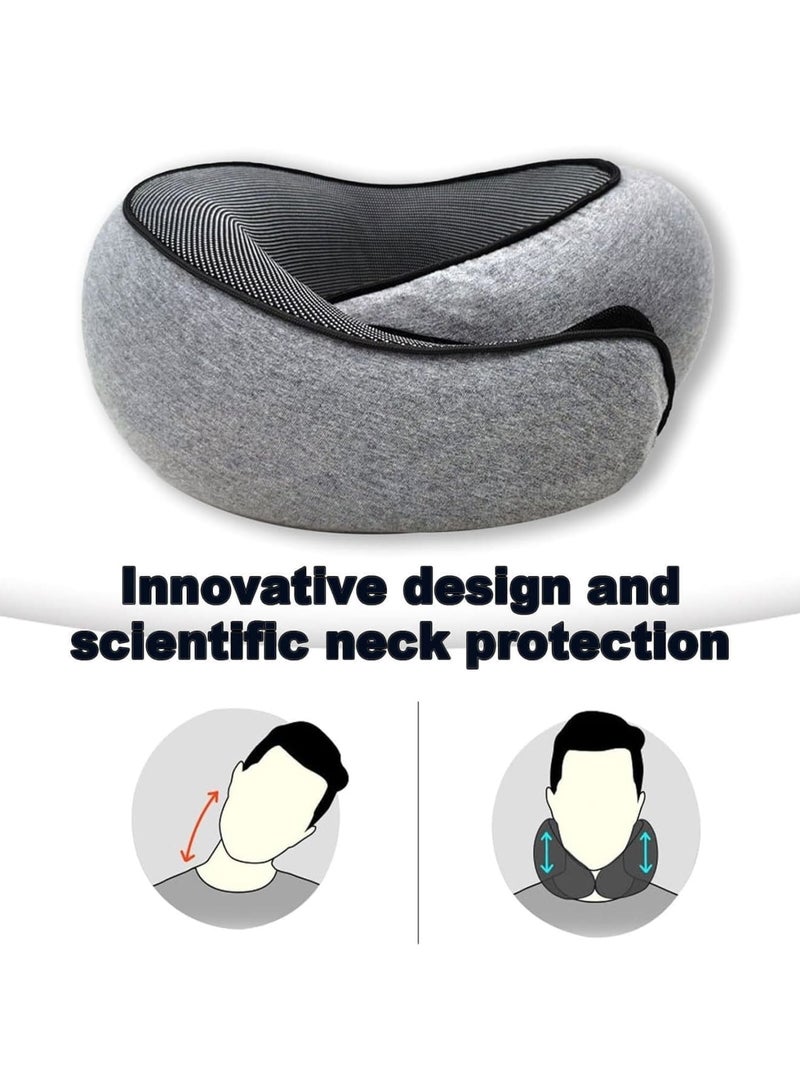 SOLARAE Travel Pillow, Memory Foam Travel Pillow, Memory Foam Travel Neck Pillow for Airplanes, Travel Neck Pillow, Foam Travel Pillow(Grey) - Image 3