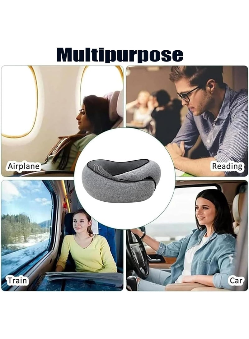 SOLARAE Travel Pillow, Memory Foam Travel Pillow, Memory Foam Travel Neck Pillow for Airplanes, Travel Neck Pillow, Foam Travel Pillow(Grey) - Image 5