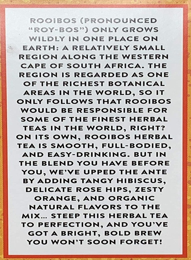 TJ's Trader Joes Organic Blood Orange Rooibos Herbal Tea Blend, Flavored with other Natural Flavors, Caffeine Free, 20 Tea Bags, 1.13 ounces (32 grams) (Two Pack) - Image 4