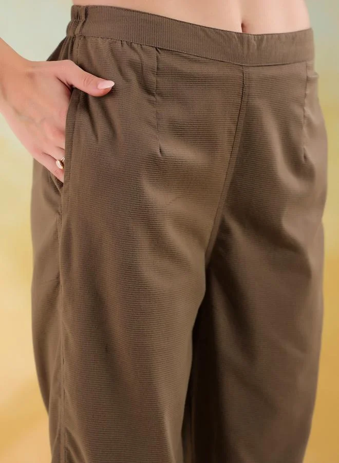 sanskrutihomes Sanskrutihomes Solid Spread Collar Shirt and Pants Co-Ords