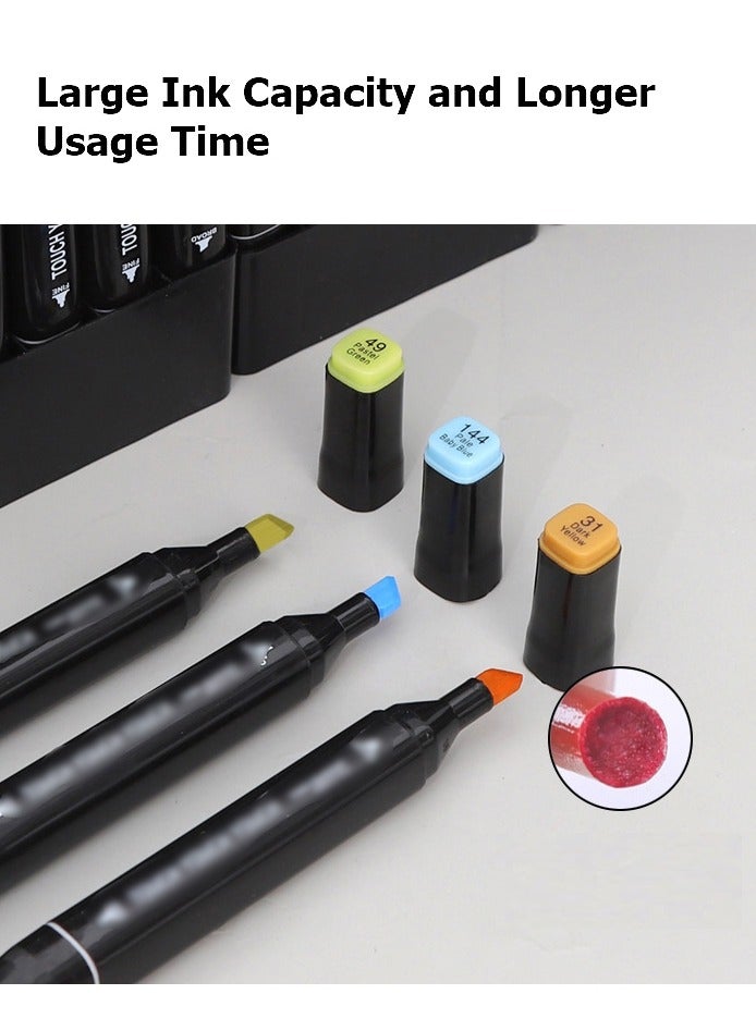 120 Colors Double-ended Marker Pens, Watercolor Markers,Graphic Professional Design Art Twin Tip Marker Pen Series With Base Tray Holder - Image 4