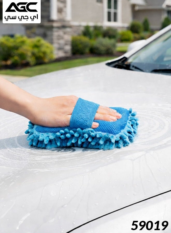 Agc Microfiber Chenille Car Wash Sponge Mitt Pad for Vehicle Cleaning Scratch Free High Absorbent Foam Soap Water Holding Reusable Washable Detailing Tool for Car Bike SUV Truck Exterior Interior Glass Paint Wheels Dashboard Home Office Use Multi - Image 5
