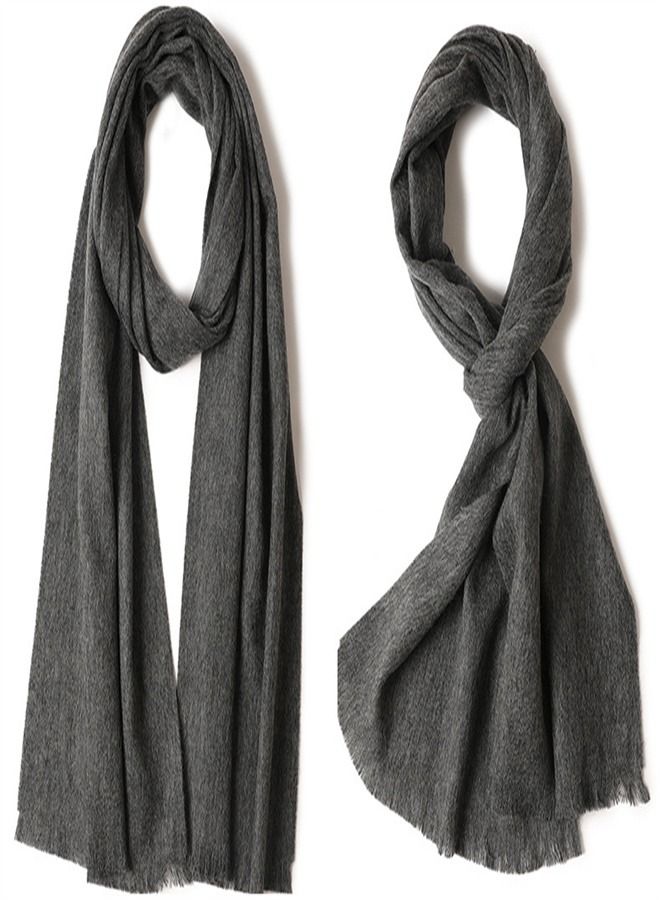 Loquat Warm Solid Short Beard Wool Scarf - Image 1