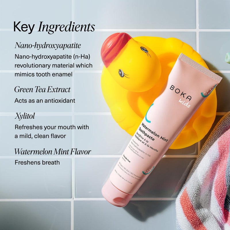 Boka Fluoride Free Toothpaste Nano Hydroxyapatite Toothpaste - Watermelon Mint Flavor, 4 oz 3Pk US Manufactured - Image 5
