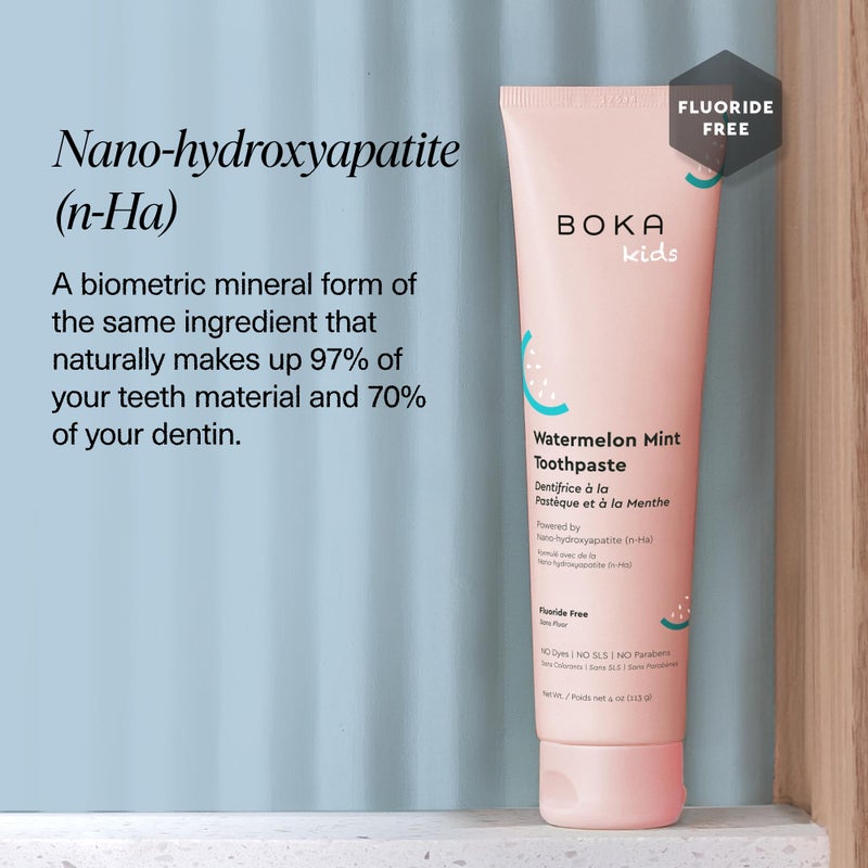 Boka Fluoride Free Toothpaste Nano Hydroxyapatite Toothpaste - Watermelon Mint Flavor, 4 oz 3Pk US Manufactured - Image 4