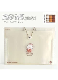 Wengu Brown Bear 8-Pocket Accordion File Folder for Students Biscuit Keni rabbit Type C