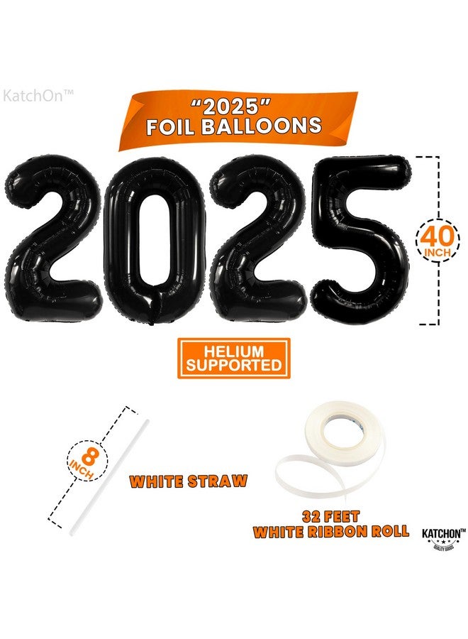 KatchOn, Black 2025 Balloons Set - Giant 40 Inch, Pack of 34 | Orange and Black Graduation Balloons 2025, Graduation Decorations 2025 | Grad Decorations 2025 Kit, Graduation Decorations Class of 2025 - Image 2