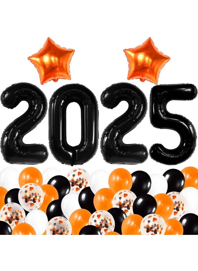 KatchOn, Black 2025 Balloons Set - Giant 40 Inch, Pack of 34 | Orange and Black Graduation Balloons 2025, Graduation Decorations 2025 | Grad Decorations 2025 Kit, Graduation Decorations Class of 2025 - Image 1