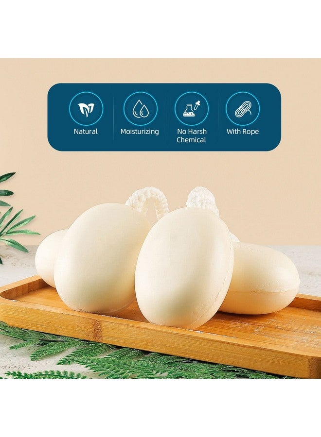 IeBilif Men Bar Soap On a Rope Pack of 4 Bath Soap for Face Body Natural Hydrating Soap Bar for Men and Women,7.02 Ounce each - Image 2